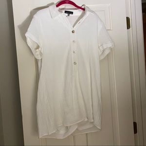 White romper with buttons